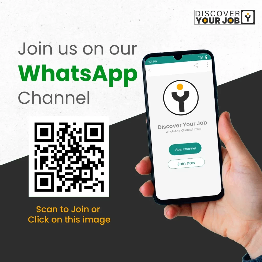 Join Discover Your Job's WhatsApp channel to stay updated with latest job updates and employment news.